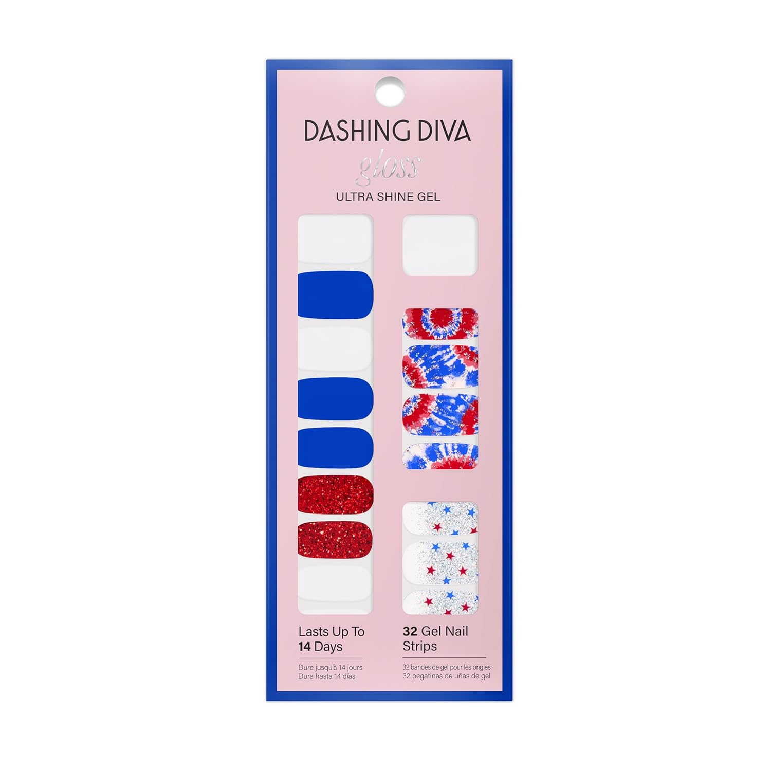 Dashing Diva Gloss Nail Strips - Crystal Clear - UV Free. Chip Resistant. Long Lasting Gel Stickers - Contains 32 Wraps. 1 Prep Pad. 1 File : Beauty & Personal Care