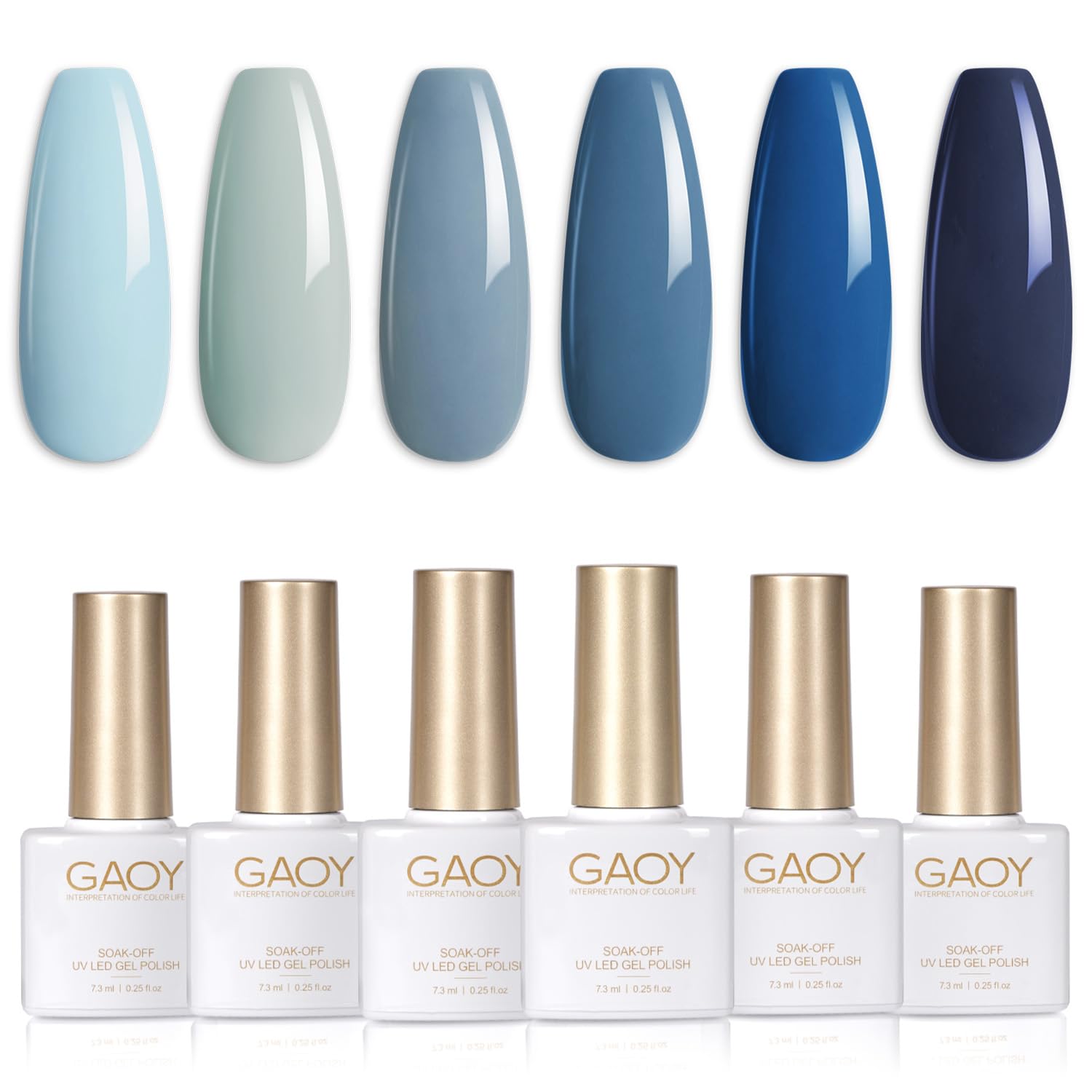 GAOY Milky White Jelly Nude Gel Nail Polish Set. 6 Transparent Colors Sheer Pink Orange Soak Off UV Light Cure Gel Polish Kit for Salon and Nail Art DIY at Home : Beauty & Personal Care