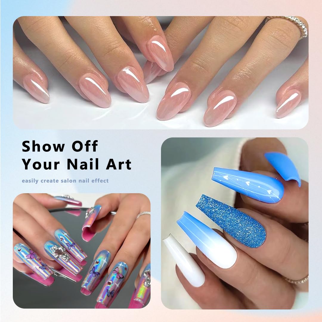 ELLEWIN 1000PCS Nail Tips Clear False Nails Full Cover for Acrylic Nails Kit 10 Sizes 4 Shapes Long Almond Square Coffin Oval Pre-Shape for Salon Home DIY Gifts : Beauty & Personal Care