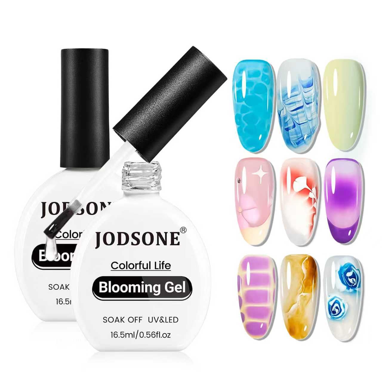 JODSONE 16.5ml Clear Blooming Gel Nail Polish for Spreading Effect Marble Natural Stone Watercolor Floral Print Nail Painting and Can Be Easily Used Suitable for DIY Nail Art : Beauty & Personal Care