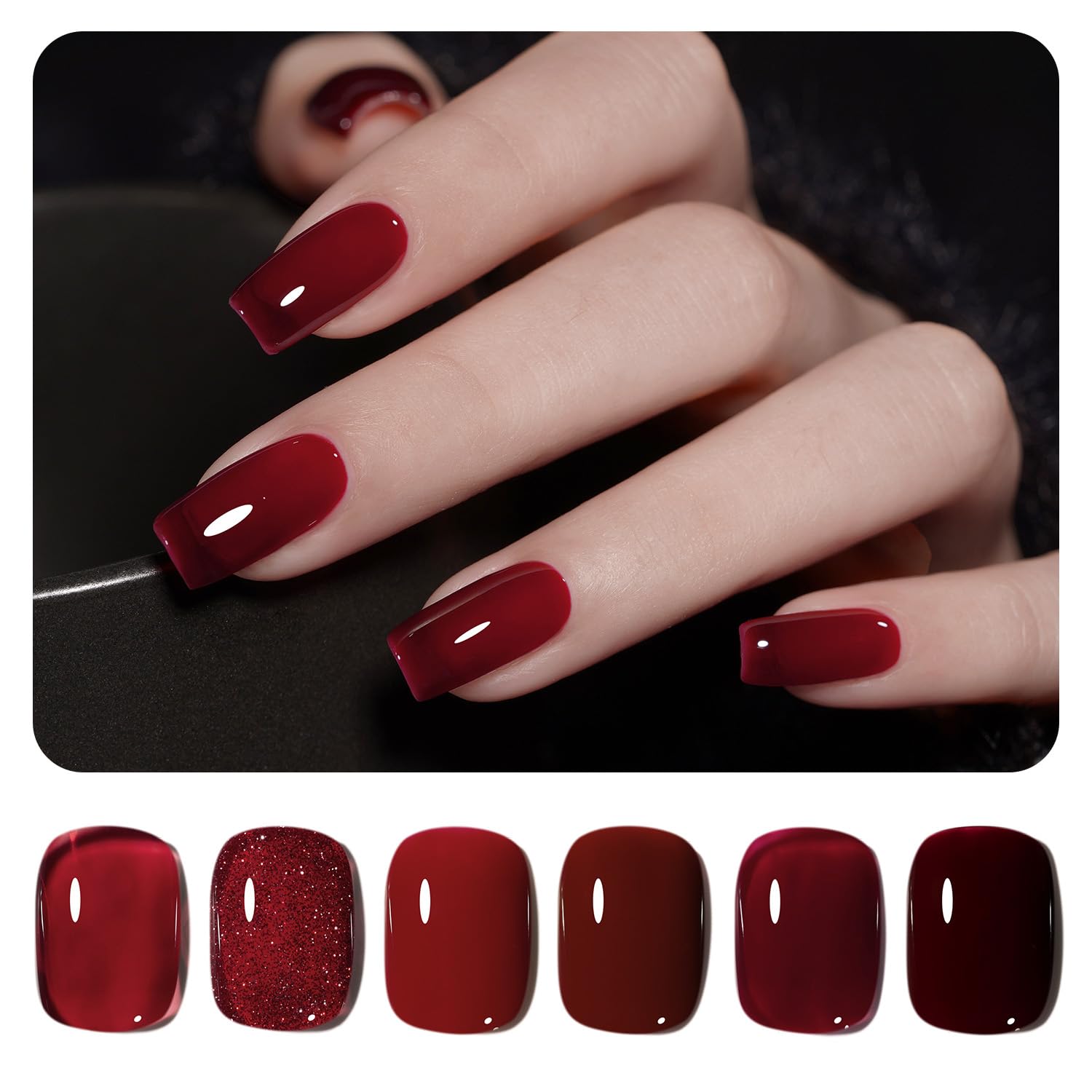GAOY Milky White Jelly Nude Gel Nail Polish Set. 6 Transparent Colors Sheer Pink Orange Soak Off UV Light Cure Gel Polish Kit for Salon and Nail Art DIY at Home : Beauty & Personal Care