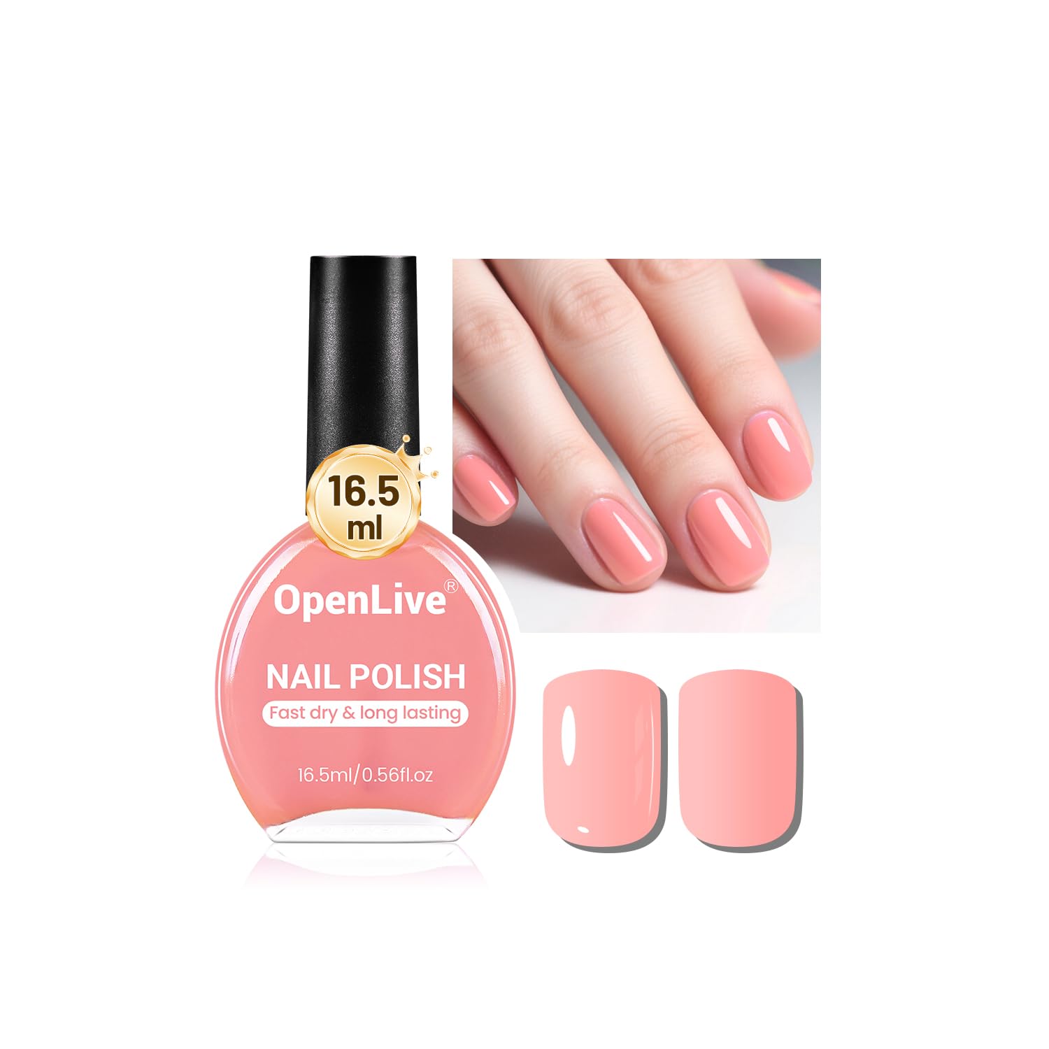 OpenLive 16.5ml Dark Red Nail Polish Large Volume Quick Dry Nail Polish. Long Lasting Shine. Fingernail Toenail Nail Art DIY Home Travel Nail Art Gift : Beauty & Personal Care