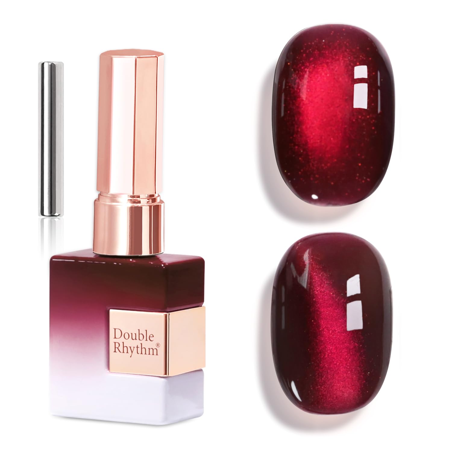 Double Rhythm 0.5 OZ Cat Eye Gel Polish with Magnet 15ML Holographic Glitter Shimmer Translucent Jelly Color Magnetic Polish Salon DIY at Home (Silver-MC1019) : Beauty & Personal Care