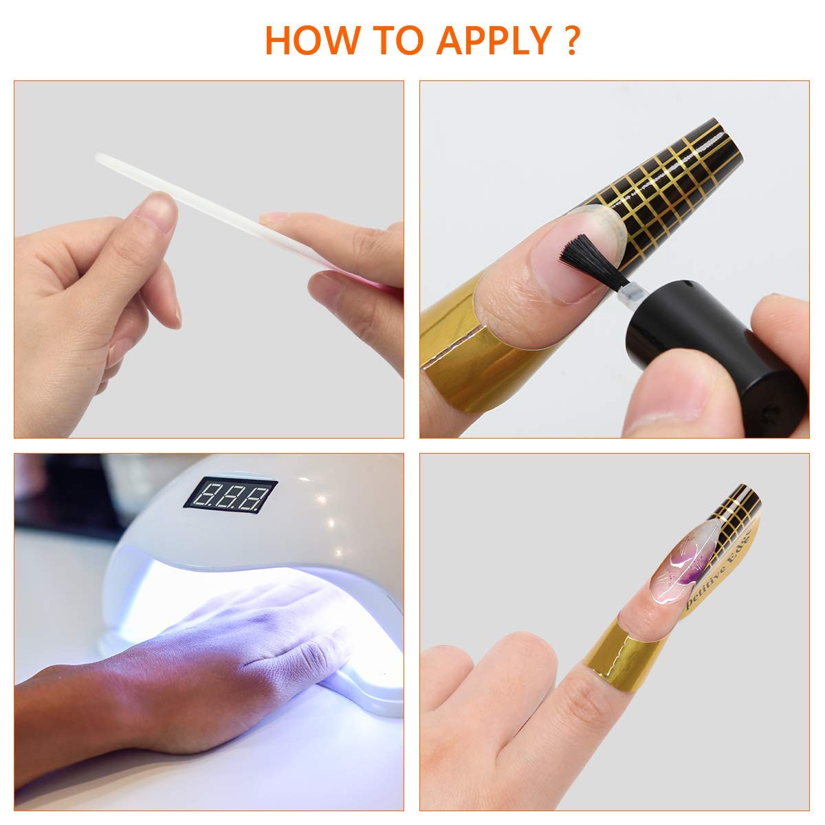 200 PCS Nail Forms for Builder Gel. AHIER Self-adhesive Nail Extension Forms for DIY at Home Professional Nails Art Supplies : Beauty & Personal Care
