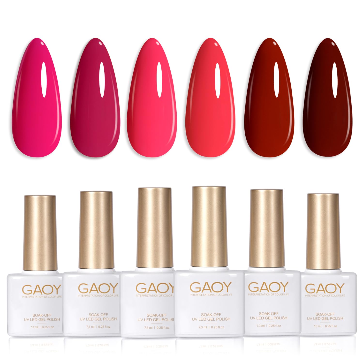 GAOY Milky White Jelly Nude Gel Nail Polish Set. 6 Transparent Colors Sheer Pink Orange Soak Off UV Light Cure Gel Polish Kit for Salon and Nail Art DIY at Home : Beauty & Personal Care