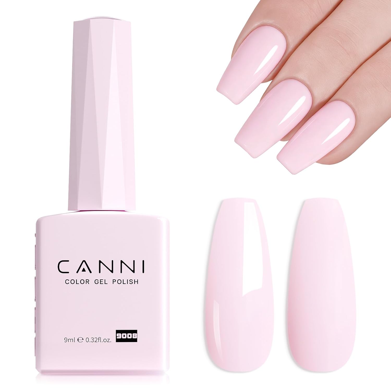 CANNI Light Pink Gel Nail Polish. 1Pcs Baby Pink Gel Polish Soft Pale Color High Gloss Soak Off U V Nail Manicure Salon DIY : Beauty & Personal Care
