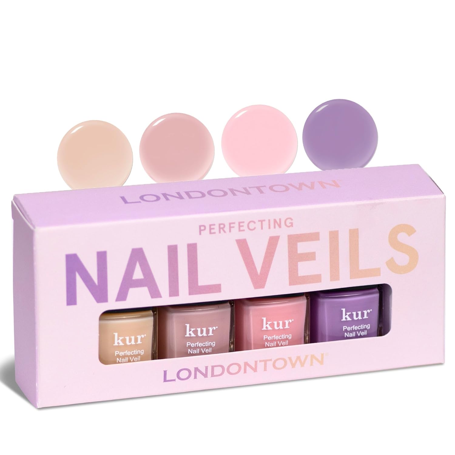 LONDONTOWN Perfecting Nail Veil. Sheer. Buildable Nail Tint Plus Nail Strengthener. Hydrates & Conditions Nails. #3 Violet Mauve Tint. 0.4 Fl Oz : Beauty & Personal Care