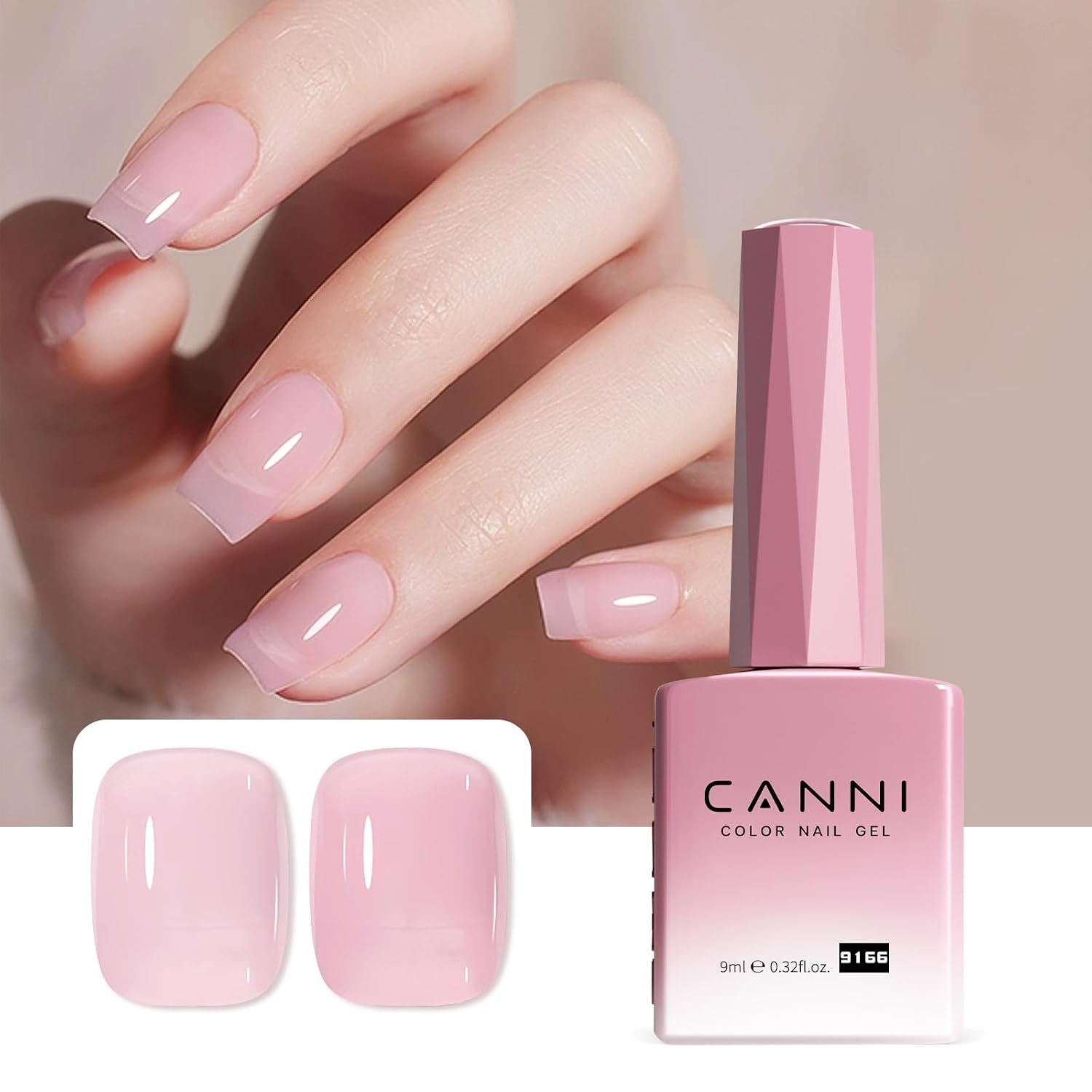 CANNI Light Pink Gel Nail Polish. 1Pcs Baby Pink Gel Polish Soft Pale Color High Gloss Soak Off U V Nail Manicure Salon DIY : Beauty & Personal Care