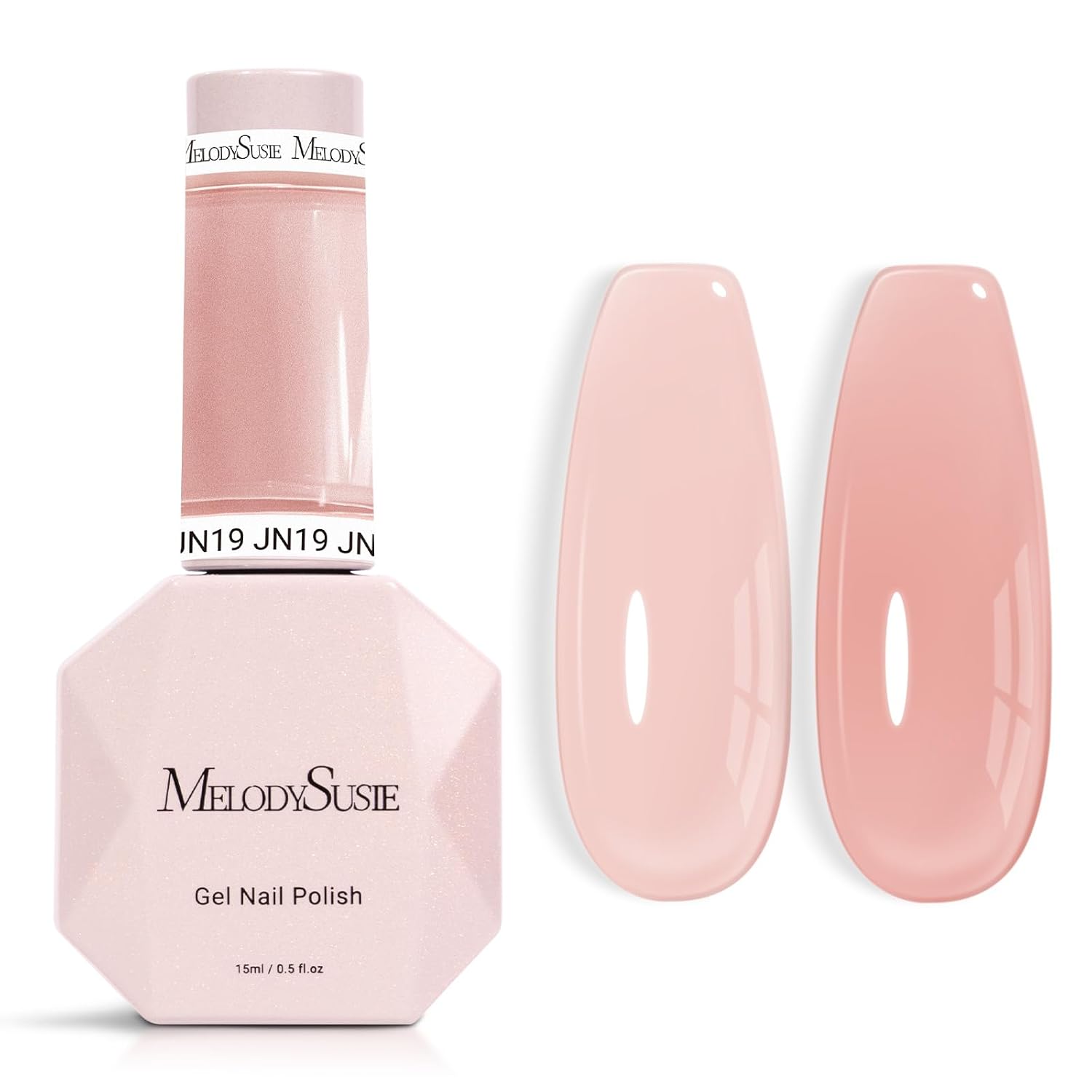 MelodySusie Jeweliver Nude Gel Nail Polish. 0.5Fl.oz Milky Gel Polish Pastel Color Soak Off UV LED Light Cure Gift for Women Manicure Nail Art DIY at Home JM08 : Beauty & Personal Care