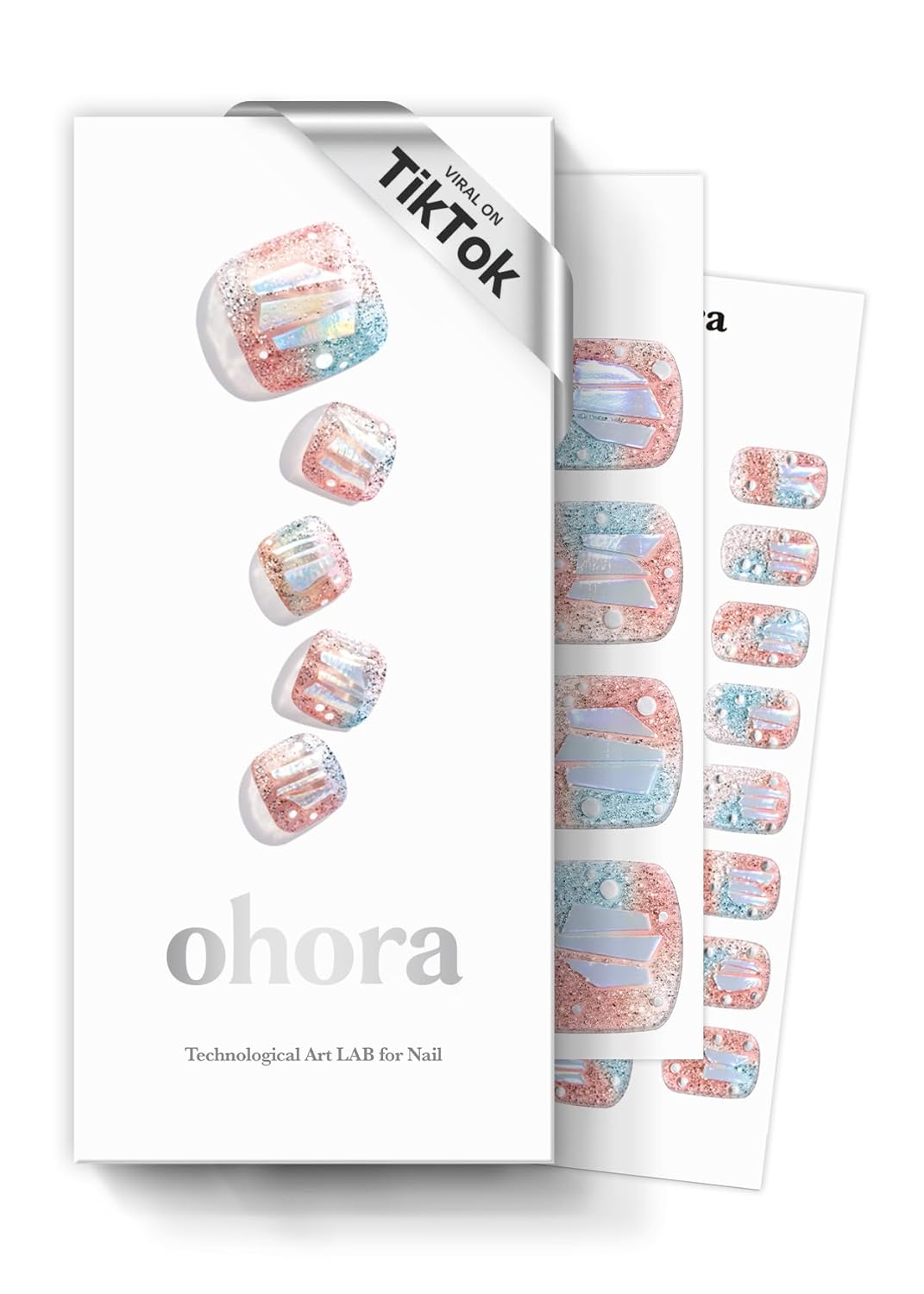 ohora Semi Cured Gel Pedi Strips (P Basic Pedicure no.3) - White. Solid. Works with UV/LED Lamps. Salon-Quality. Long Lasting. Easy to Apply & Remove - Includes 2 Prep Pads. Nail File & Wooden Stick : Beauty & Personal Care