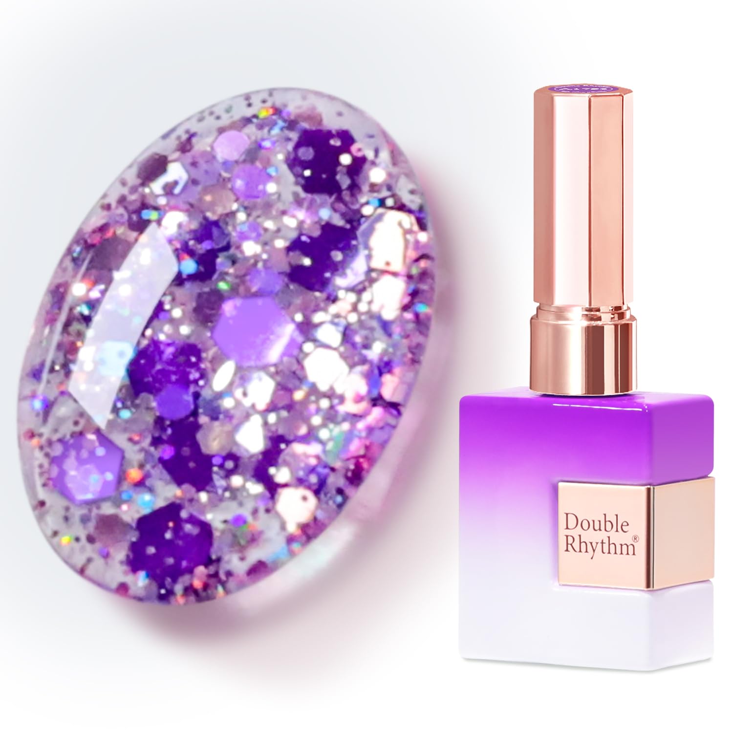 Double Rhythm 0.5Oz Glitter Gel Polish Shimmer Reflective Color for Nail Art Salon DIY Soak Off 15ml Nail Lamp Gel Polish at Home (Pink-B1161) : Beauty & Personal Care
