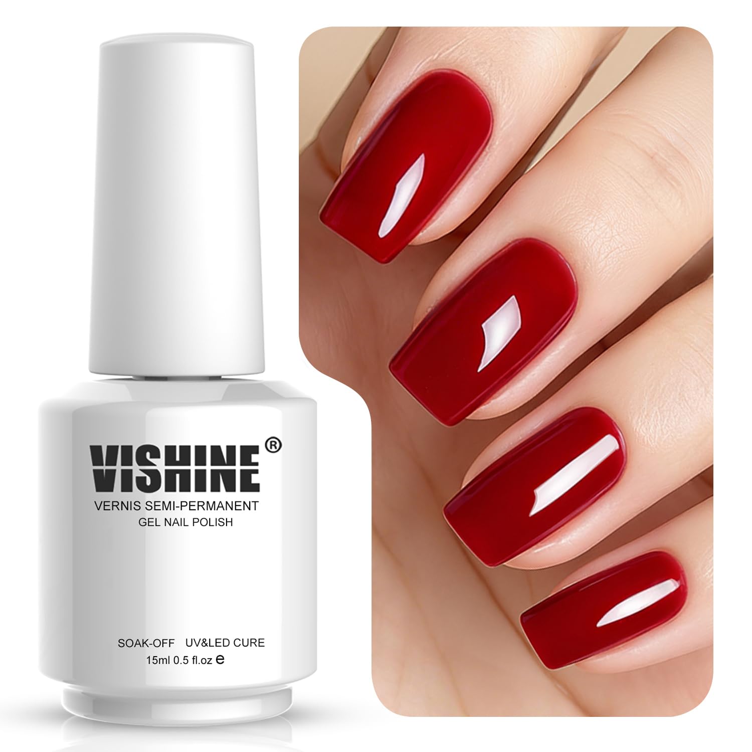 Vishine Nail Gel Polish. 15ml Soak Off Nail Gel Polish Nail Art Manicure Salon DIY at Home Long-lasting - Hot Pink 0.5 OZ : Beauty & Personal Care