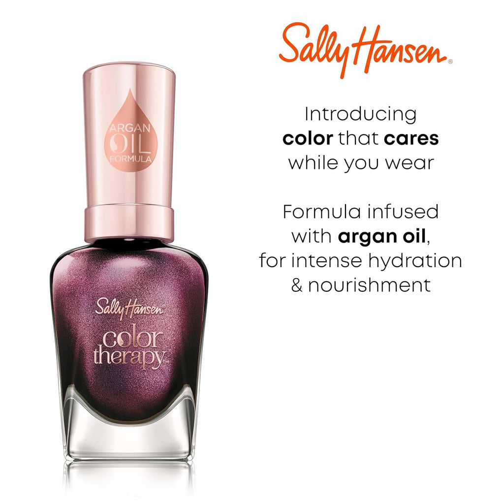 Sally Hansen Color Therapy Nail Polish | Biotin. Argan Oil. Long Lasting. Healthy Nails. Nail Strengthener. Semi-Opaque | 220 Rosy Quartz | Rosy Pink Nail Color : Beauty & Personal Care