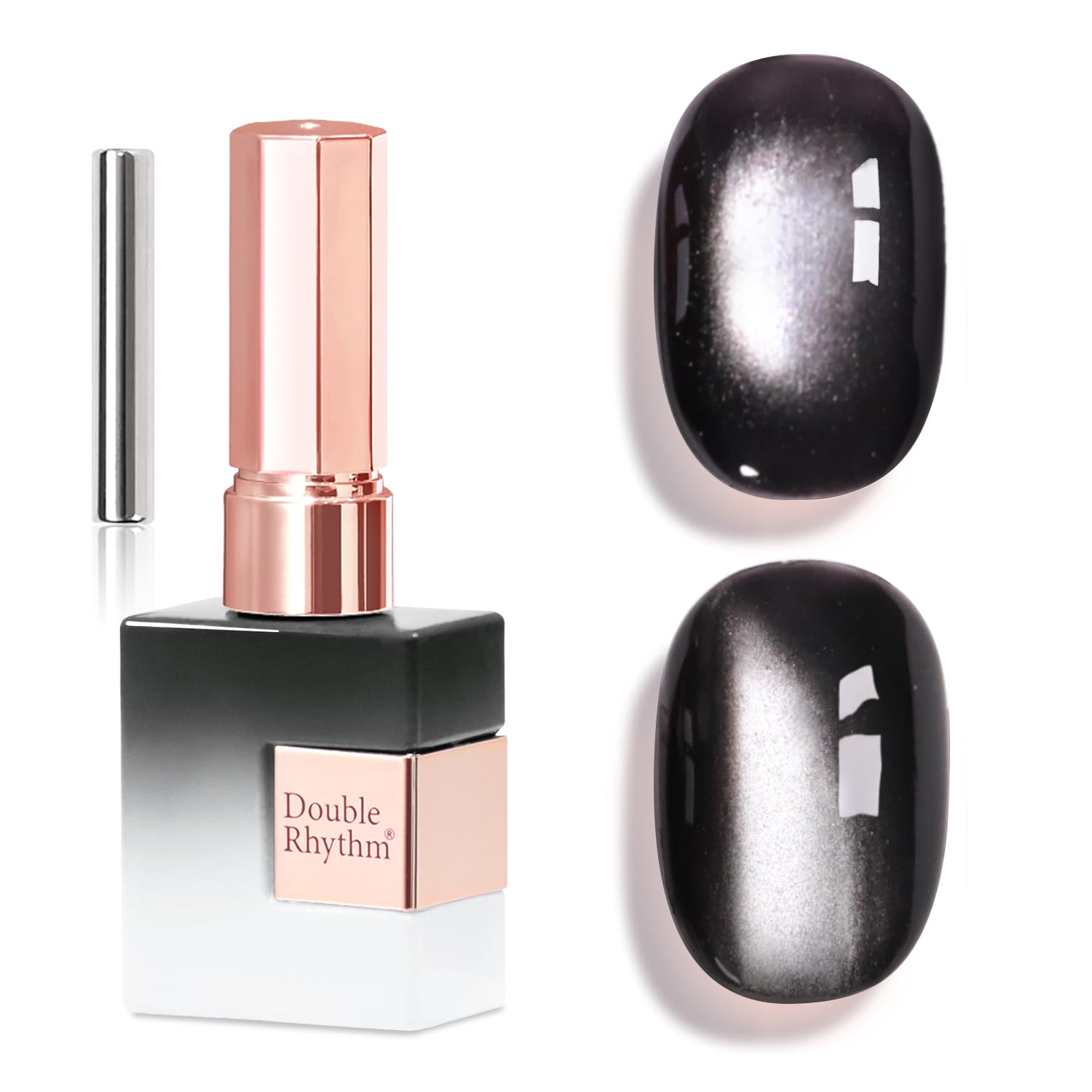 Double Rhythm 0.5 OZ Cat Eye Gel Polish with Magnet 15ML Holographic Glitter Shimmer Translucent Jelly Color Magnetic Polish Salon DIY at Home (Silver-MC1019) : Beauty & Personal Care
