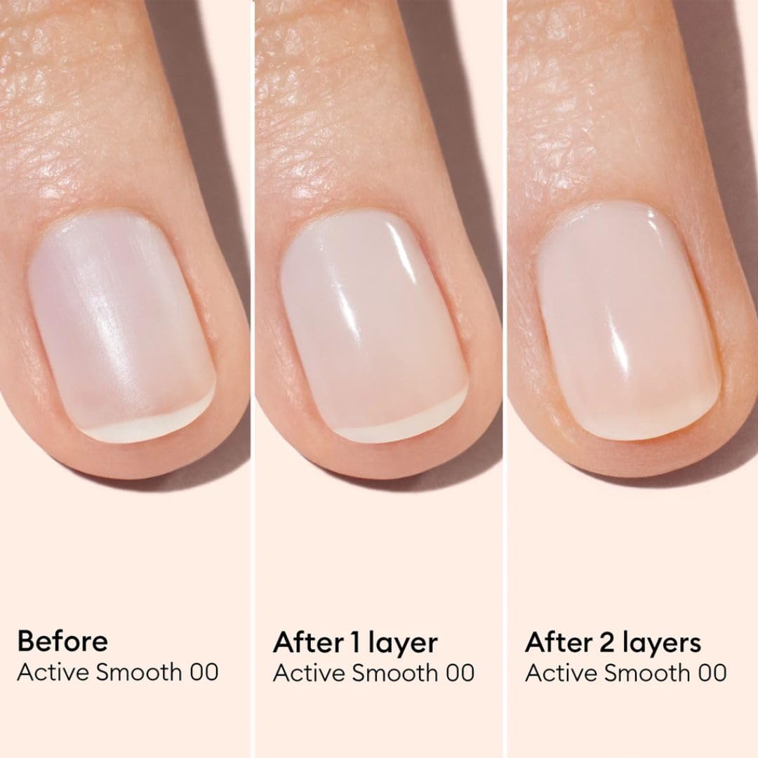 Manucurist Active Smooth 00 Nail Concealer Polish & Care - 2 in 1 Nude Nail Polish : Nail Strengthener and Growth - No Lamp - Ridge Filler for Nails - Natural Rosé Nail Polish : Beauty & Personal Care