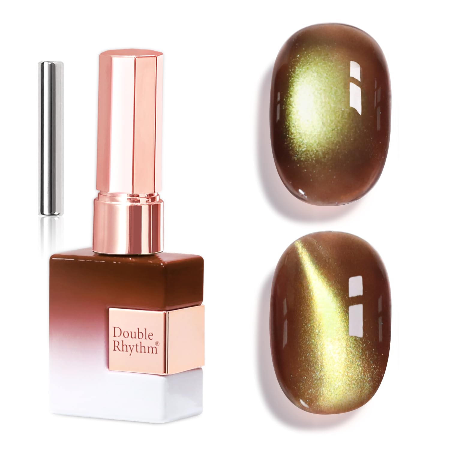Double Rhythm 0.5 OZ Cat Eye Gel Polish with Magnet 15ML Holographic Glitter Shimmer Translucent Jelly Color Magnetic Polish Salon DIY at Home (Silver-MC1019) : Beauty & Personal Care