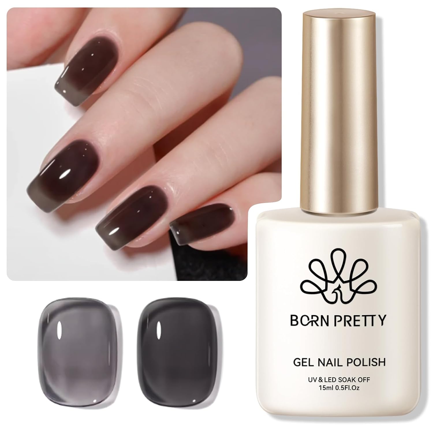 Born Pretty Milky White Gel Nail Polish Jelly White Sheer Translucent Neutral Gel Polish Soak Off Nail Art Gel 15ml. 0.54 Fl Oz : Beauty & Personal Care