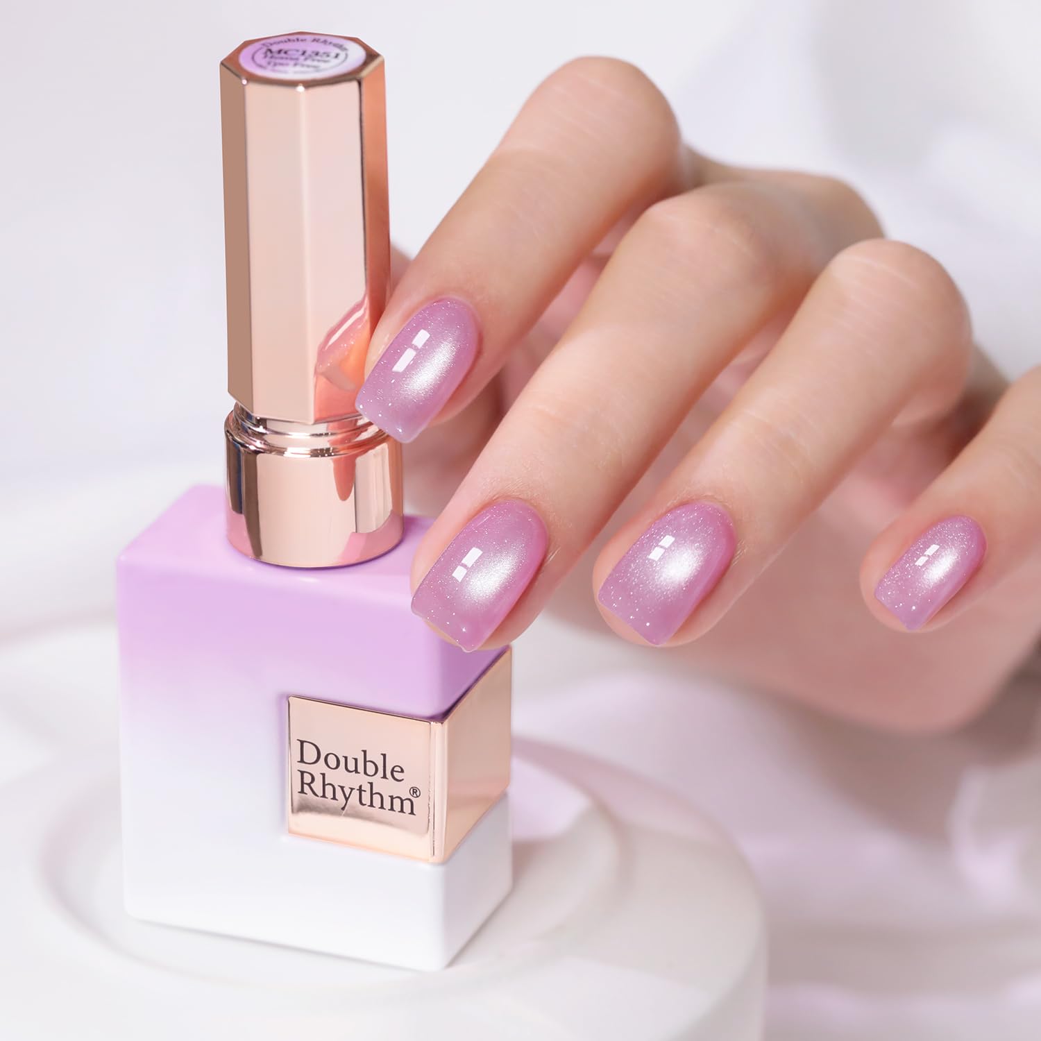 Double Rhythm 15ML Ice Glass Cat Eye Gel Polish with Magnet Holographic Glitter Shimmer Translucent Sheer Color Salon Soak Off Magnetic Nail at Home (Golden Violet-MC1129) : Beauty & Personal Care