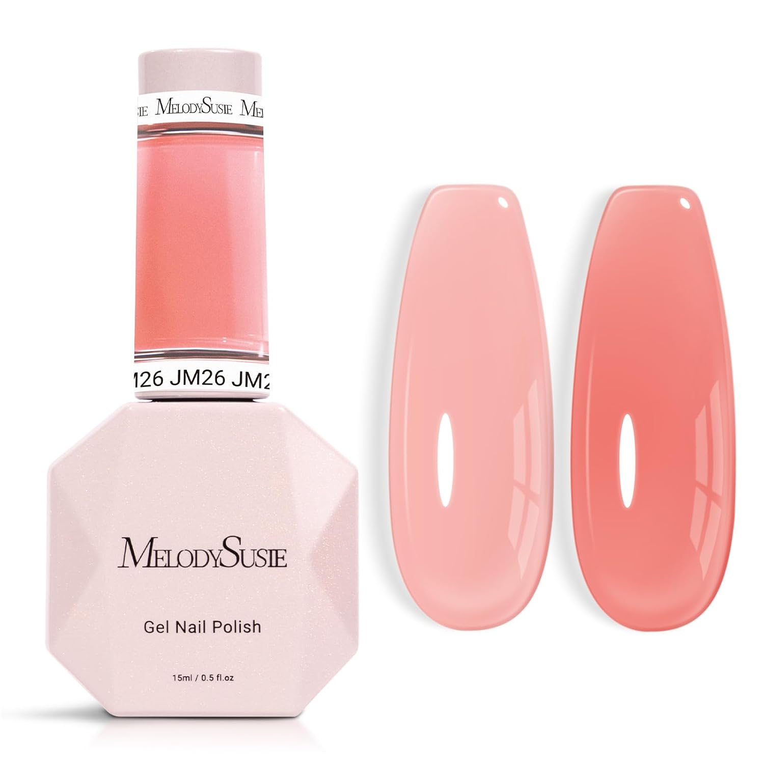 MelodySusie Jeweliver Nude Gel Nail Polish. 0.5Fl.oz Milky Gel Polish Pastel Color Soak Off UV LED Light Cure Gift for Women Manicure Nail Art DIY at Home JM08 : Beauty & Personal Care
