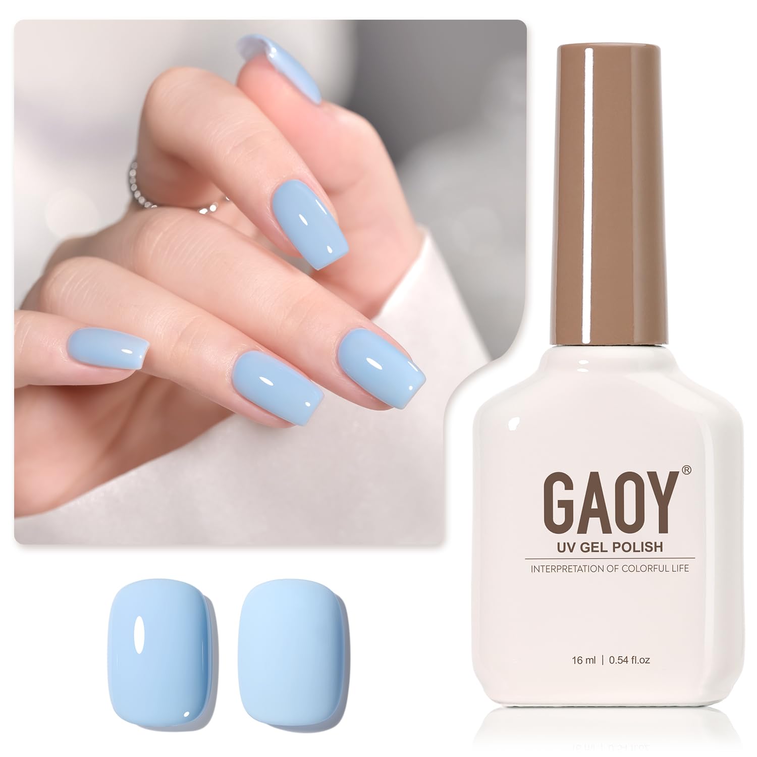 GAOY Sheer Light Pink Gel Nail Polish. 16ml Jelly Milky White Peach Translucent Color 1352 UV Light Cure Gel Polish for Nail Art DIY Manicure and Pedicure at Home : Beauty & Personal Care
