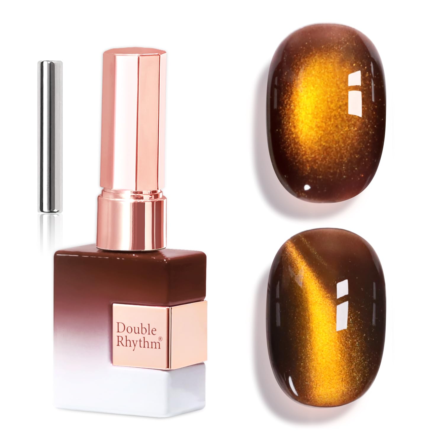 Double Rhythm 0.5 OZ Cat Eye Gel Polish with Magnet 15ML Holographic Glitter Shimmer Translucent Jelly Color Magnetic Polish Salon DIY at Home (Silver-MC1019) : Beauty & Personal Care