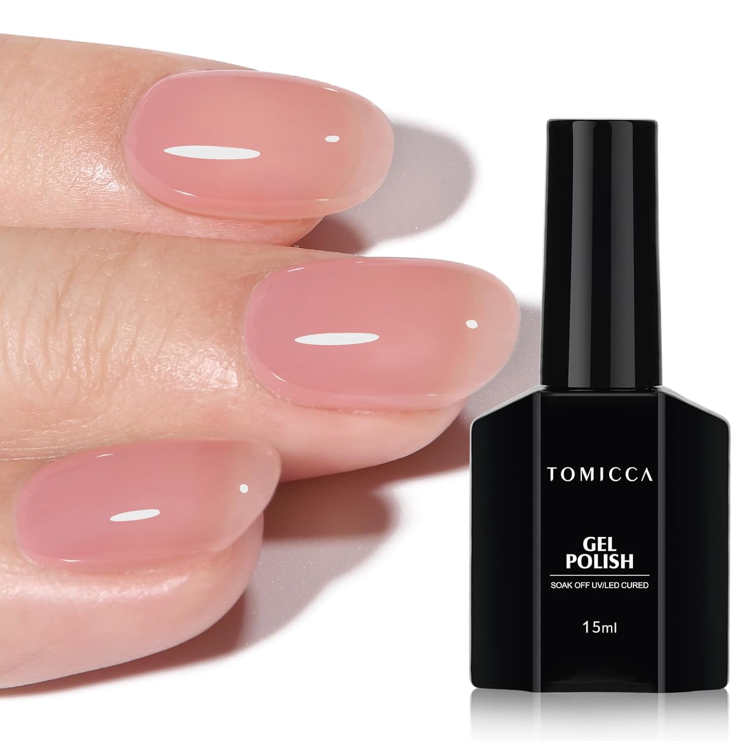 TOMICCA Nude Gel Nail Polish.15ml Light Nude Gel Polish.Soak Off Uv Led Cure Needed .Color Long Lasting Translucent Nail Art Manicure French Salon Diy Design Gifts For Woman : Beauty & Personal Care