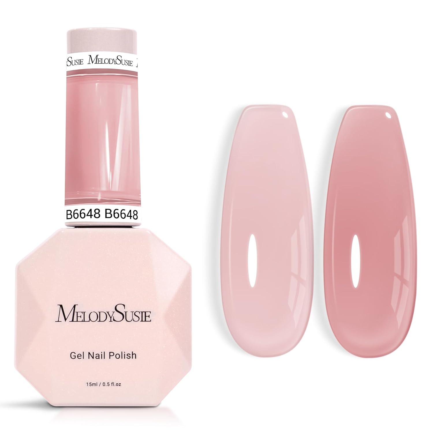 MelodySusie Jeweliver Nude Gel Nail Polish. 0.5Fl.oz Milky Gel Polish Pastel Color Soak Off UV LED Light Cure Gift for Women Manicure Nail Art DIY at Home JM08 : Beauty & Personal Care