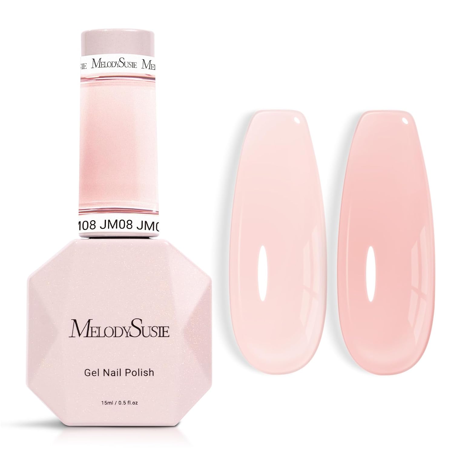 MelodySusie Jeweliver Nude Gel Nail Polish. 0.5Fl.oz Milky Gel Polish Pastel Color Soak Off UV LED Light Cure Gift for Women Manicure Nail Art DIY at Home JM08 : Beauty & Personal Care