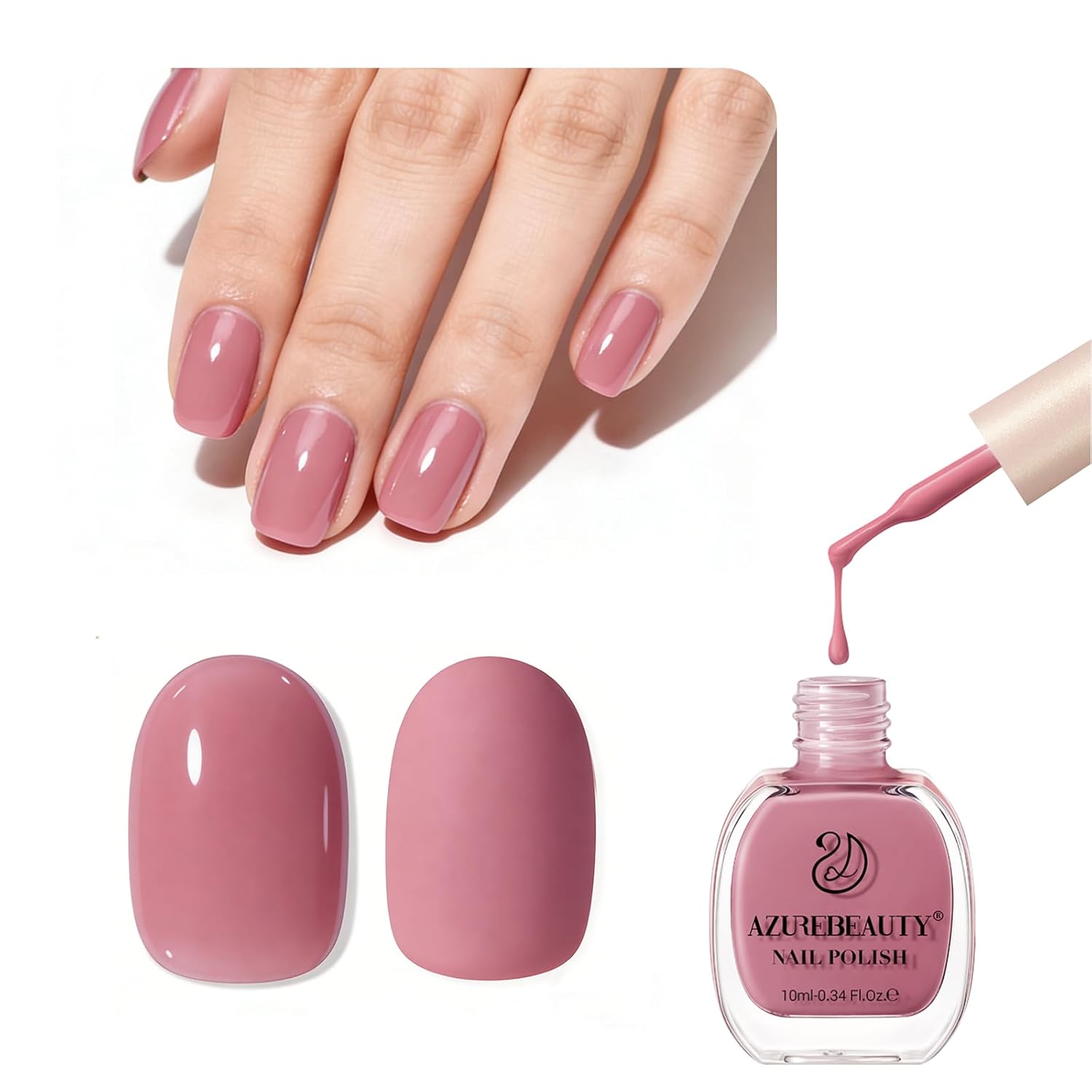 AZUREBEAUTY Milky White Translucent Nail Polish – Quick Dry. Long-Lasting. Natural Jelly Glossy Finish for DIY Manicure & Nail Art. Salon Quality for Women : Beauty & Personal Care