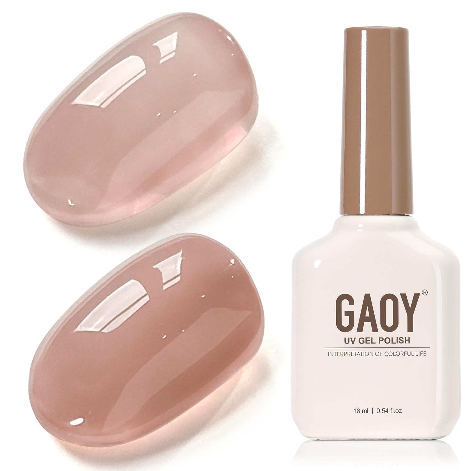 GAOY Sheer Light Pink Gel Nail Polish. 16ml Jelly Milky White Peach Translucent Color 1352 UV Light Cure Gel Polish for Nail Art DIY Manicure and Pedicure at Home : Beauty & Personal Care