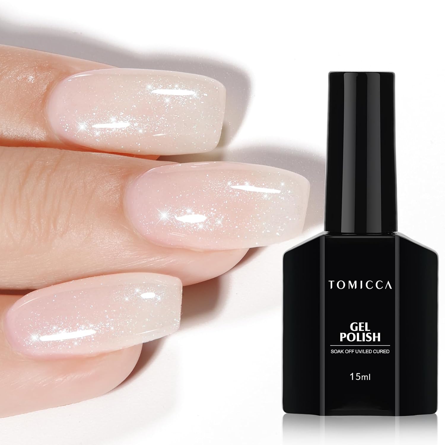 TOMICCA Nude Gel Nail Polish.15ml Light Nude Gel Polish.Soak Off Uv Led Cure Needed .Color Long Lasting Translucent Nail Art Manicure French Salon Diy Design Gifts For Woman : Beauty & Personal Care