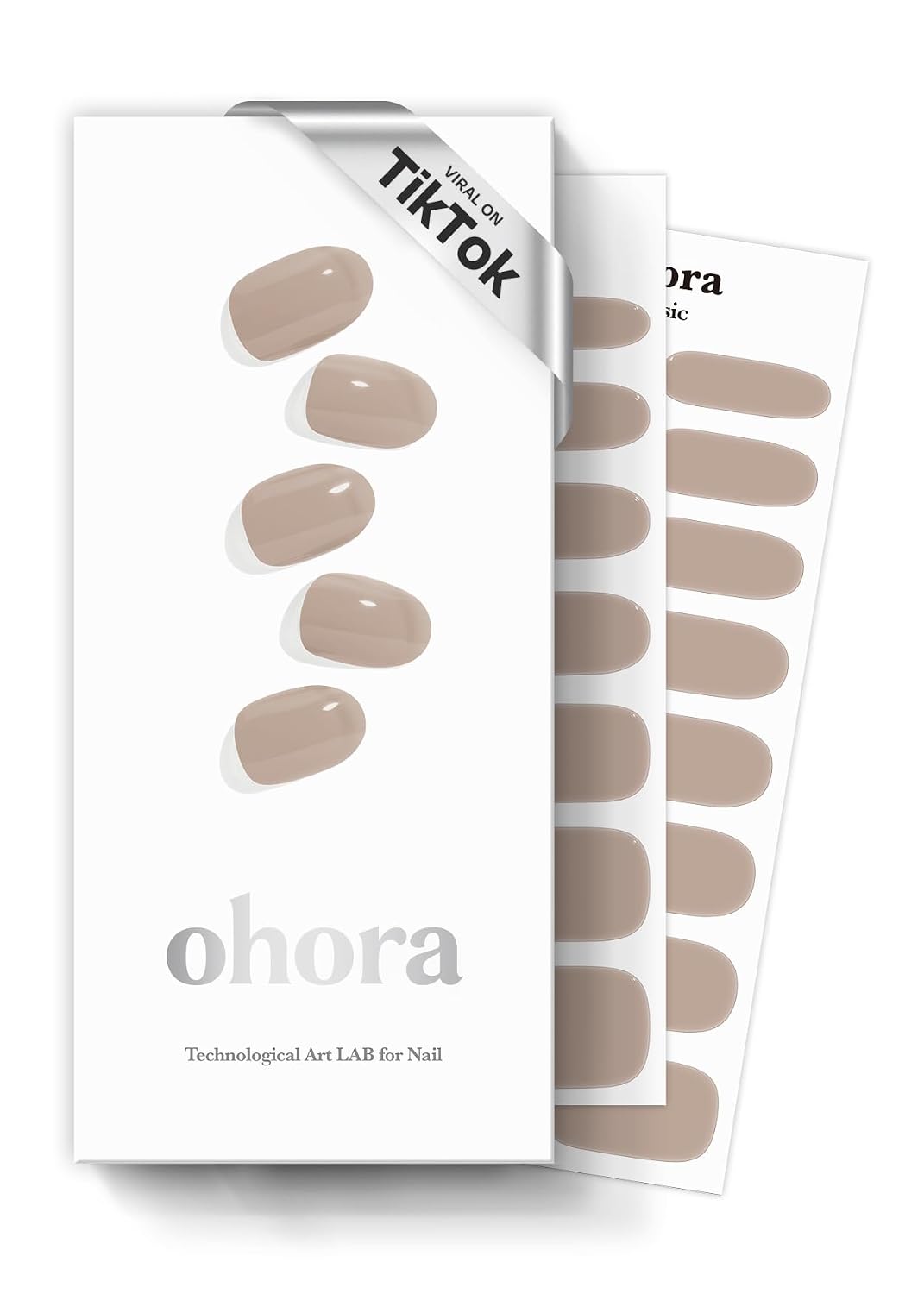 ohora Semi Cured Gel Nail Strips (N Dancing Flower) - White Works with Any UV/LED Lamps. Salon-Quality. Long Lasting. Easy to Apply & Remove - Includes 2 Prep Pads. Nail File & Wooden Stick : Beauty & Personal Care