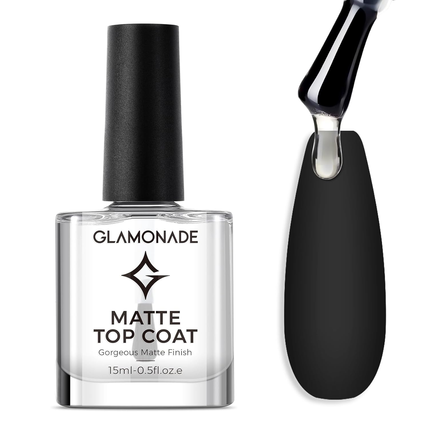 Glamonade Top Coat Nail Polish Clear: Quick Dry Nail Polish No Chip High Shine Long Lasting Glossy Fast Air Dry Top Coat for Nail Art Manicure Salon Quality : Beauty & Personal Care