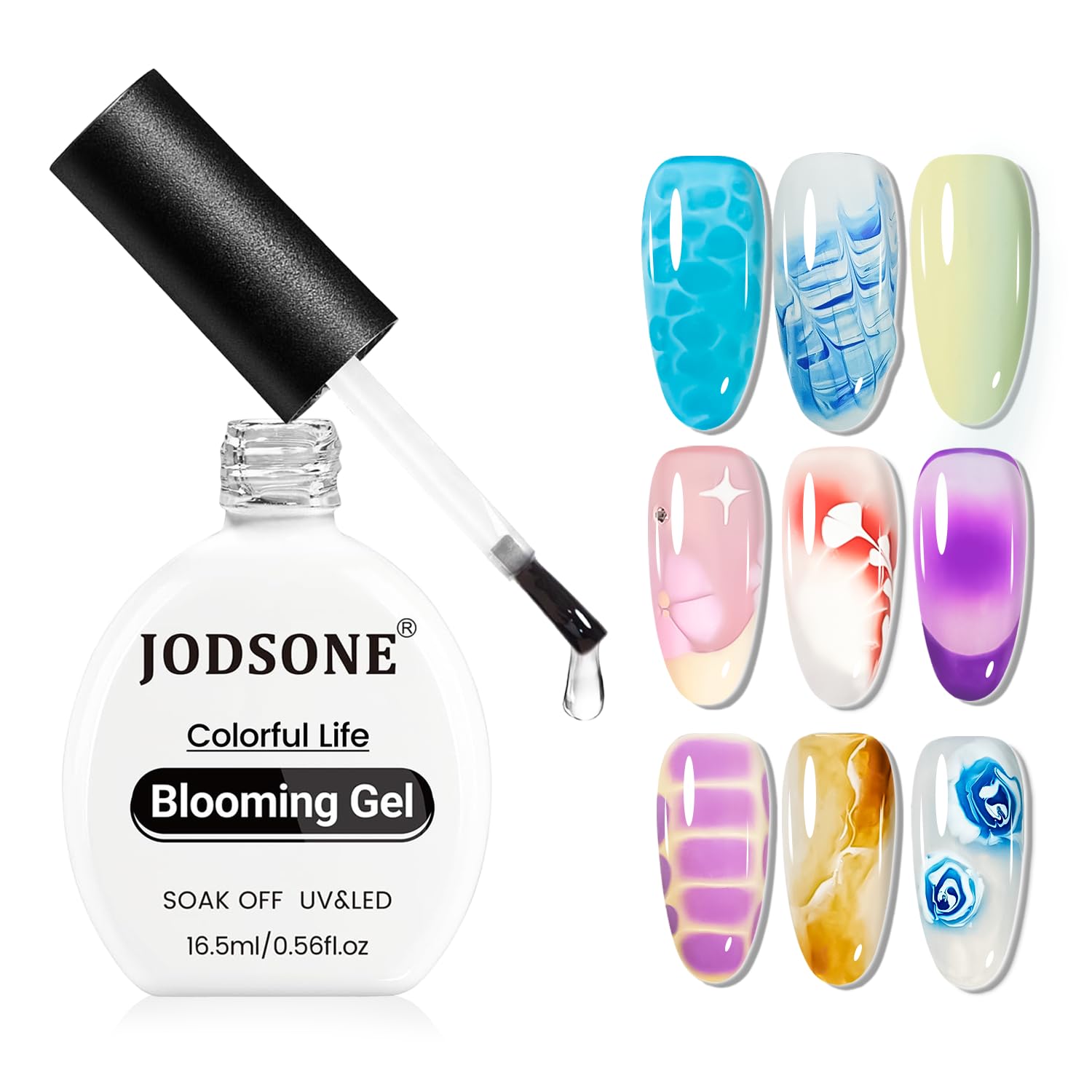 JODSONE 16.5ml Clear Blooming Gel Nail Polish for Spreading Effect Marble Natural Stone Watercolor Floral Print Nail Painting and Can Be Easily Used Suitable for DIY Nail Art : Beauty & Personal Care