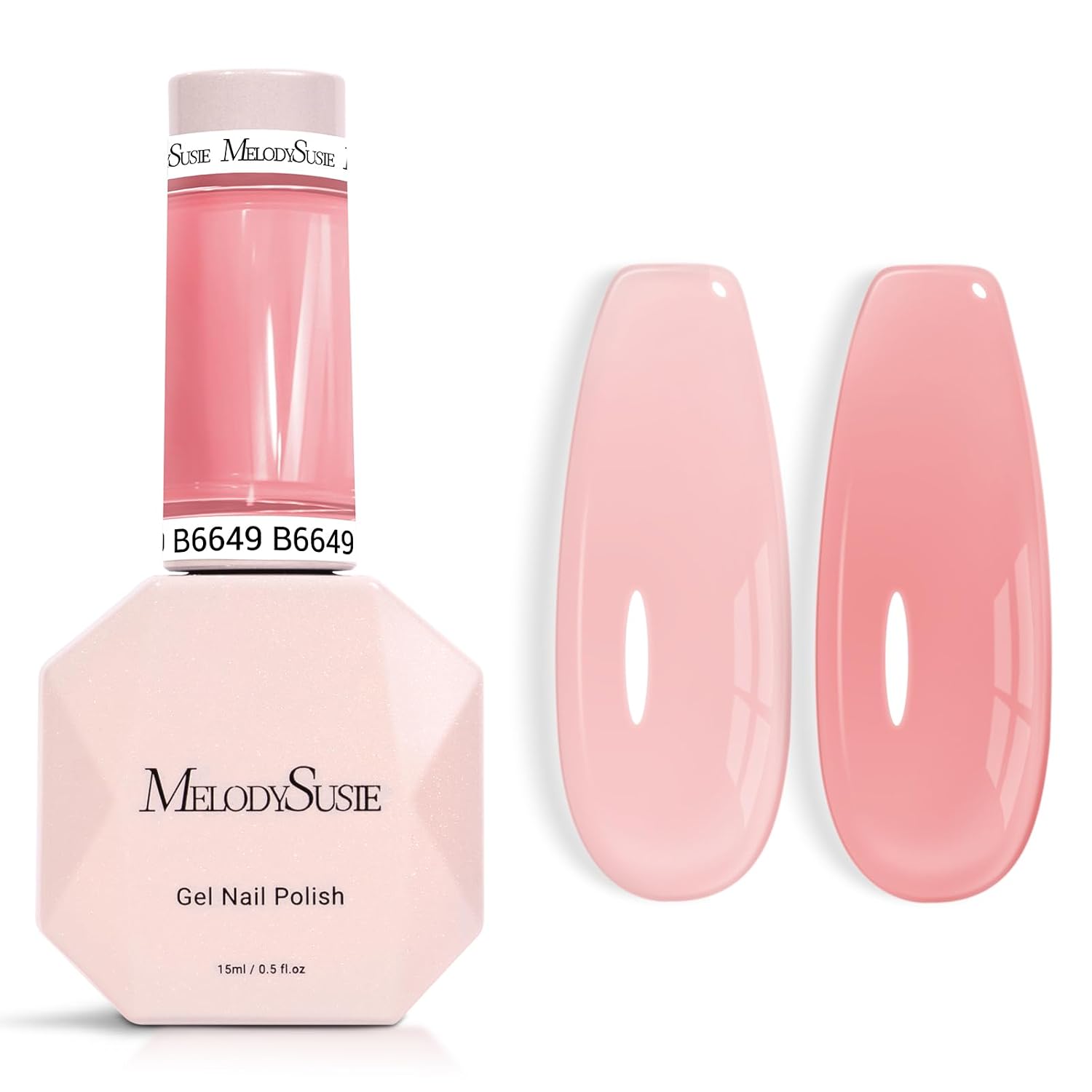 MelodySusie Jeweliver Nude Gel Nail Polish. 0.5Fl.oz Milky Gel Polish Pastel Color Soak Off UV LED Light Cure Gift for Women Manicure Nail Art DIY at Home JM08 : Beauty & Personal Care