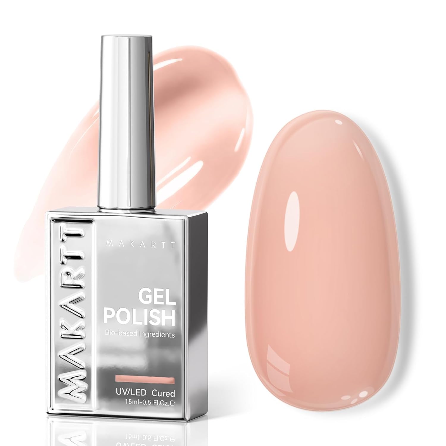 Makartt Milky Pink Gel Nail Polish: 15ML Hema-Free Jelly Baby Pink Nail Polish Sheer Translucent Effect Soak Off UV LED Nail Art Manicure DIY Home Salon Gift for Women : Beauty & Personal Care