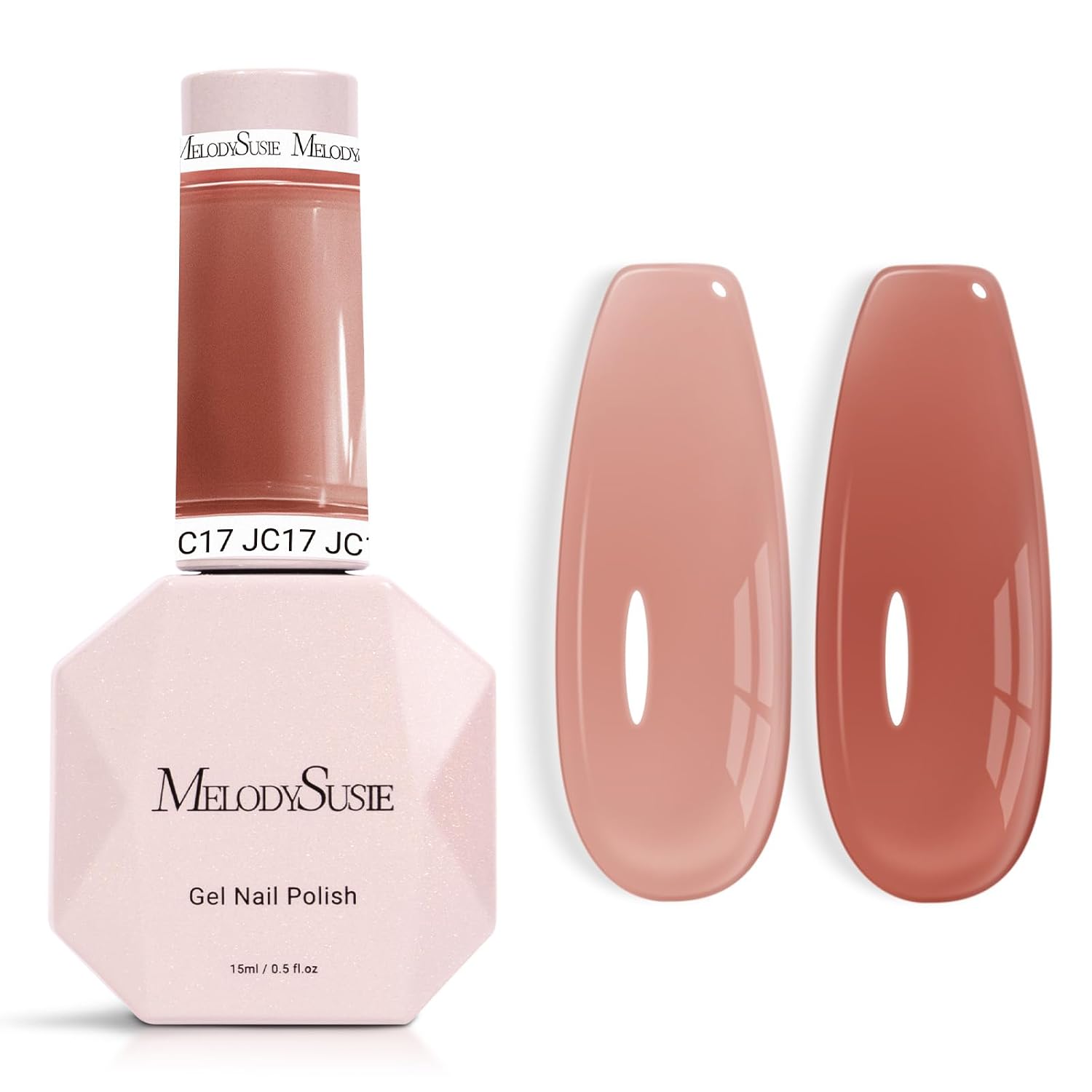 MelodySusie Jeweliver Nude Gel Nail Polish. 0.5Fl.oz Milky Gel Polish Pastel Color Soak Off UV LED Light Cure Gift for Women Manicure Nail Art DIY at Home JM08 : Beauty & Personal Care