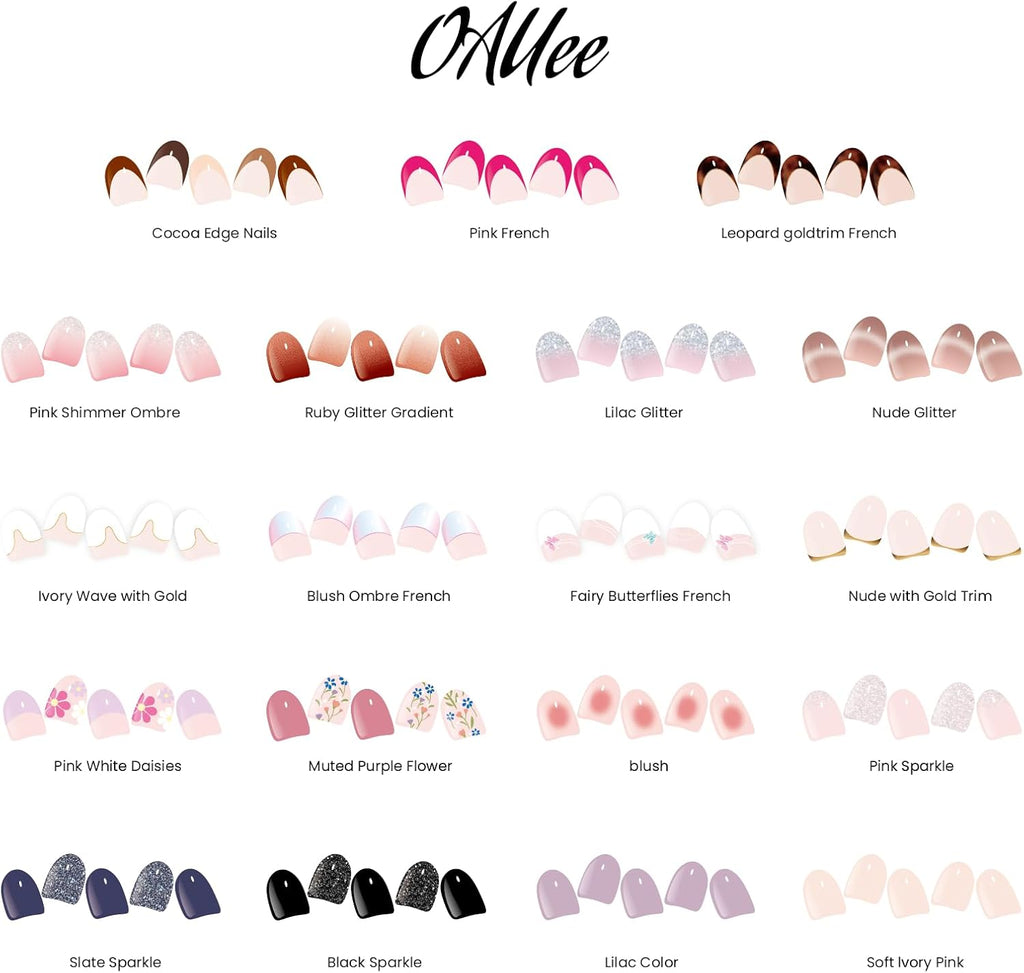 OAUEE Semi Cured Gel Nail Strips | Gel Nail Stickers with UV Light Required | Salon Quality. Easy Application and Removal(Pink Ombre) : Beauty & Personal Care
