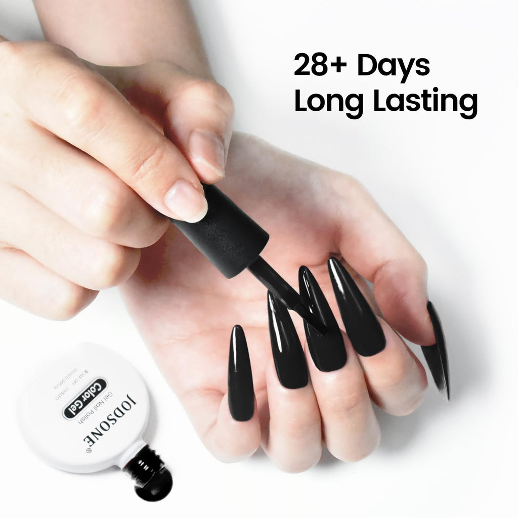 JODSONE 10ml Black Gel Nail Polish Black Gel Polish Soak Off Led Gel Polish Nail Art Manicure Salon Diy Need U V Lamp : Beauty & Personal Care
