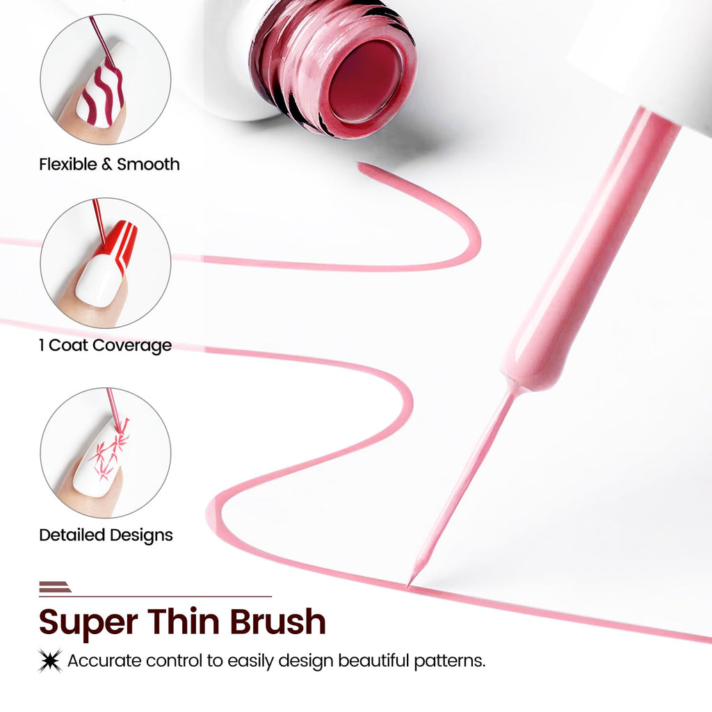 JODSONE 10pcs Nail Art Gel Liner Set.3D Nail Art Pens Effect for Fine Lines.Thin Brush Detail Polish.DIY Painted Nails at Home Salon.Liner Gel Nail Polish for Girls & Women : Beauty & Personal Care