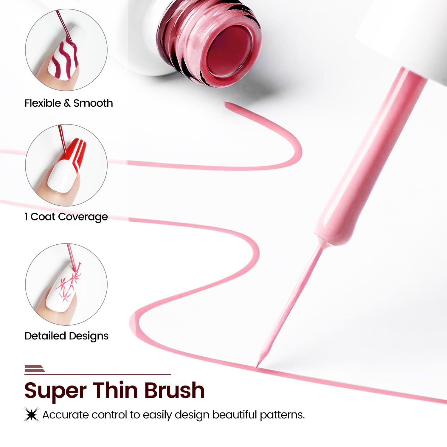 JODSONE 10pcs Nail Art Gel Liner Set.3D Nail Art Pens Effect for Fine Lines.Thin Brush Detail Polish.DIY Painted Nails at Home Salon.Liner Gel Nail Polish for Girls & Women : Beauty & Personal Care