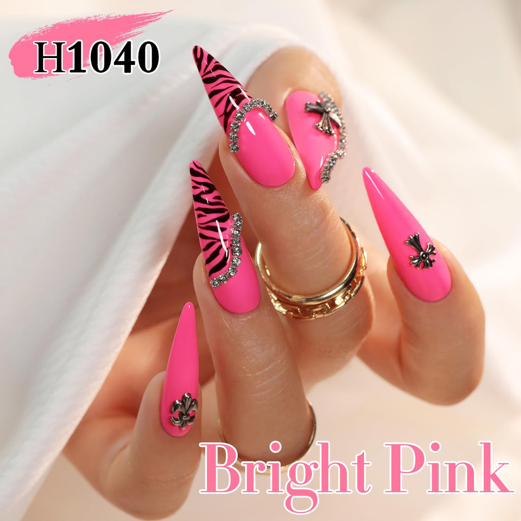 Double Rhythm 0.50 OZ Gel Polish Hema Free Same Color Same Bottle Golden Round Translucent Neutral Natural Milky 15 ML Jelly UV Polish Art DIY at Home (Bright Pink-H1040) : Beauty & Personal Care