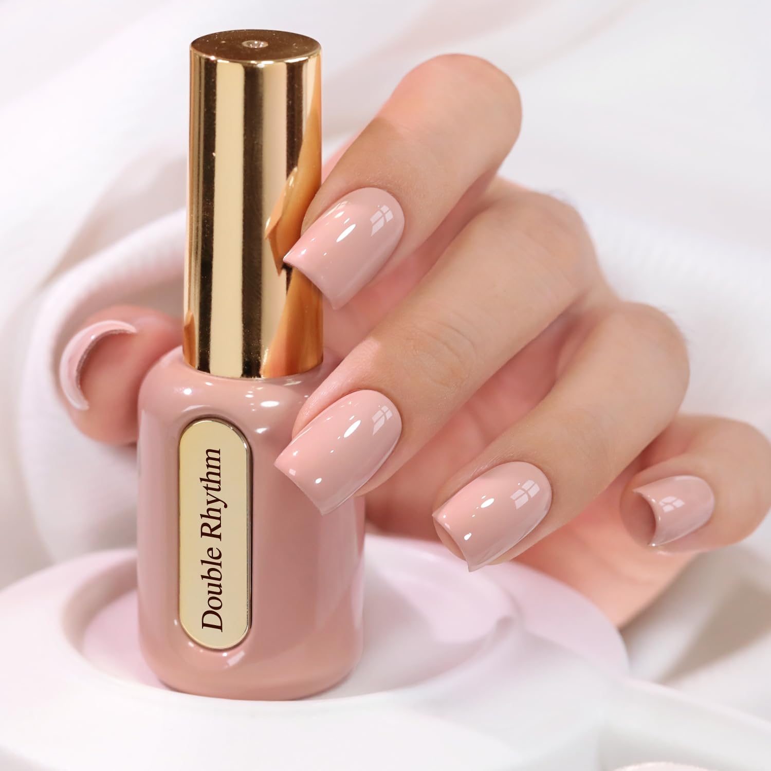 Double Rhythm 0.50 OZ Gel Polish Hema Free Same Color Same Bottle Golden Round Translucent Neutral Natural Milky 15 ML Jelly UV Polish Art DIY at Home (Bright Pink-H1040) : Beauty & Personal Care