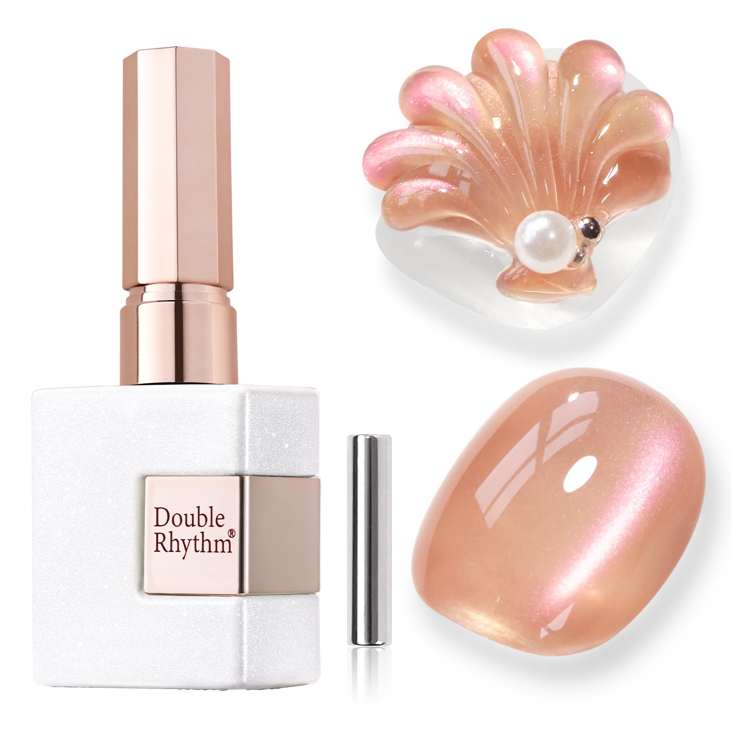 Double Rhythm 15ML Ice Glass Cat Eye Gel Polish with Magnet Holographic Glitter Shimmer Translucent Sheer Color Salon Soak Off Magnetic Nail at Home (Golden Violet-MC1129) : Beauty & Personal Care