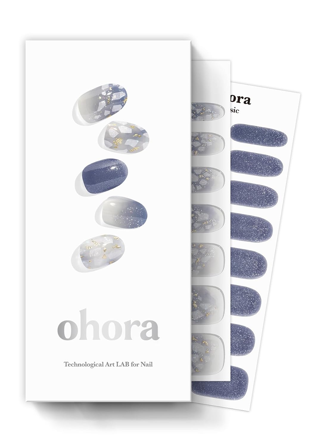 ohora Semi Cured Gel Nail Strips (N Pixie Dust) - Nude. Glitter. Works with Any UV/LED Lamps. Salon-Quality. Long Lasting. Easy to Apply & Remove - Includes 2 Prep Pads. Nail File & Wooden Stick : Beauty & Personal Care
