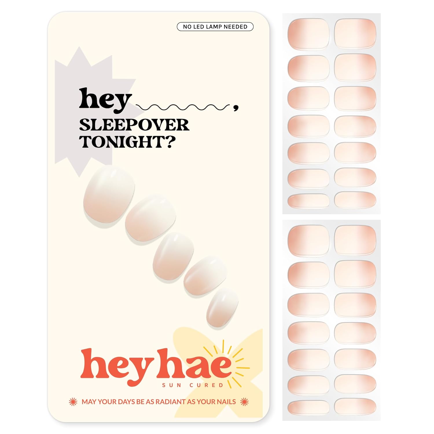 Heyhae Semi Cured Gel Nail Strips | No LED Lamp Needed | Solid. Pink. Spring | Easy Apply & Remove. Salon Quality | Includes 28 Strips. 1 Prep Pads. Nail File & Wooden stick - Hey. Strawberry Picking? : Beauty & Personal Care