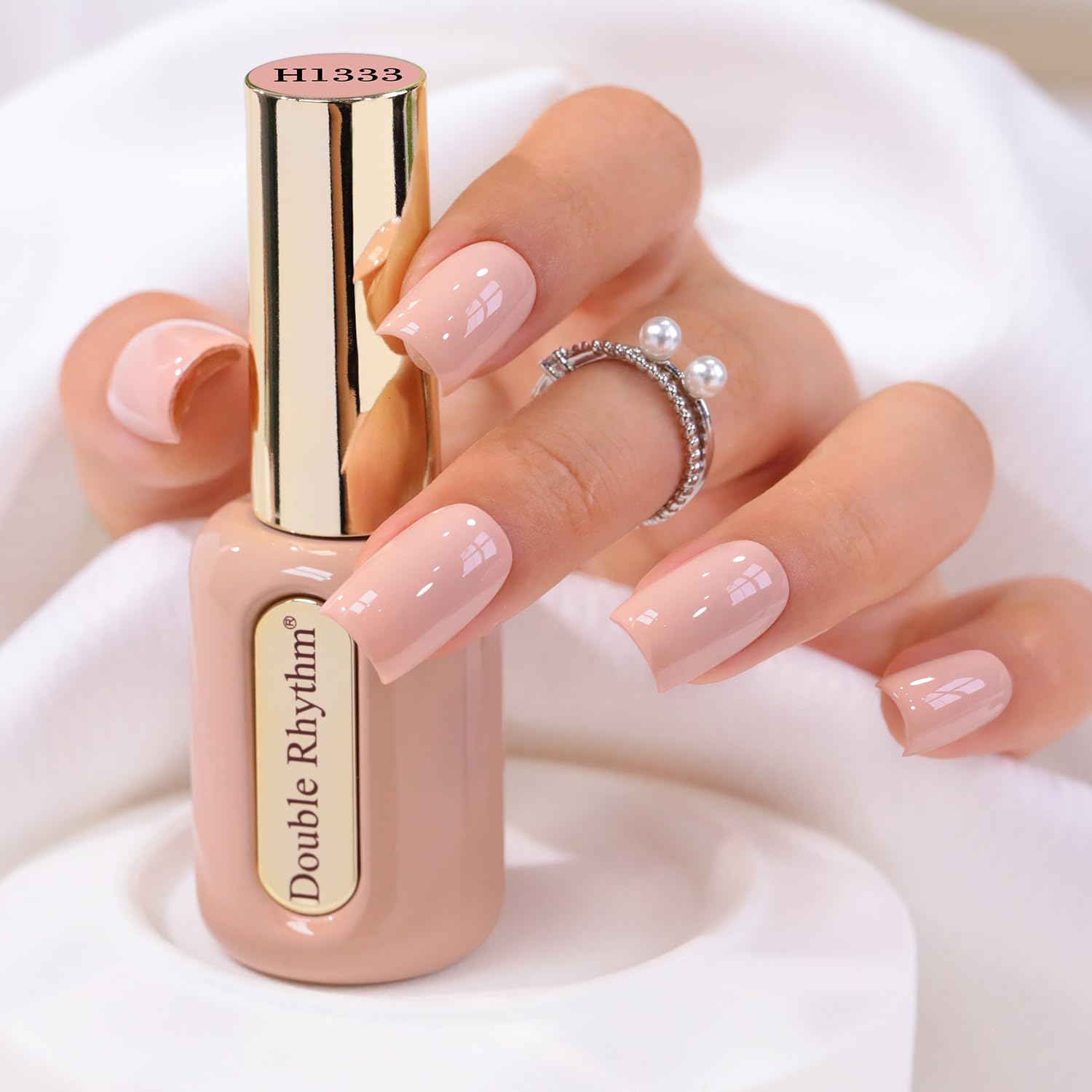 Double Rhythm 0.50 OZ Gel Polish Hema Free Same Color Same Bottle Golden Round Translucent Neutral Natural Milky 15 ML Jelly UV Polish Art DIY at Home (Bright Pink-H1040) : Beauty & Personal Care
