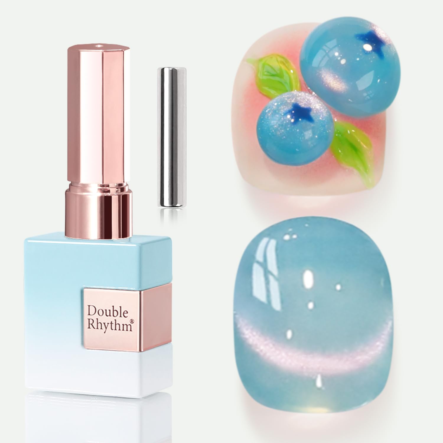 Double Rhythm 0.5 OZ Cat Eye Gel Polish with Magnet 15ML Holographic Glitter Shimmer Translucent Jelly Color Magnetic Polish Salon DIY at Home (Silver-MC1019) : Beauty & Personal Care