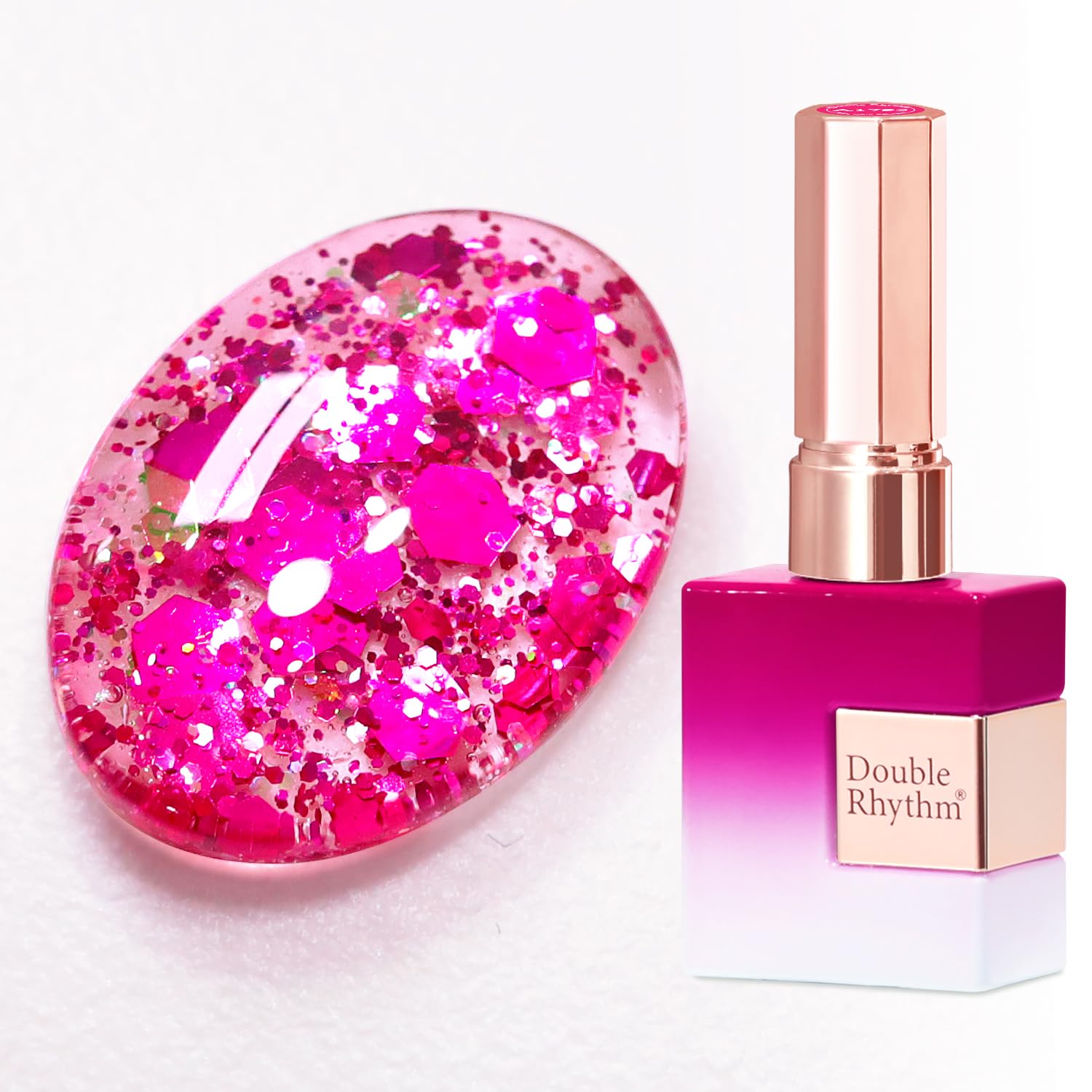 Double Rhythm 0.5Oz Glitter Gel Polish Shimmer Reflective Color for Nail Art Salon DIY Soak Off 15ml Nail Lamp Gel Polish at Home (Pink-B1161) : Beauty & Personal Care