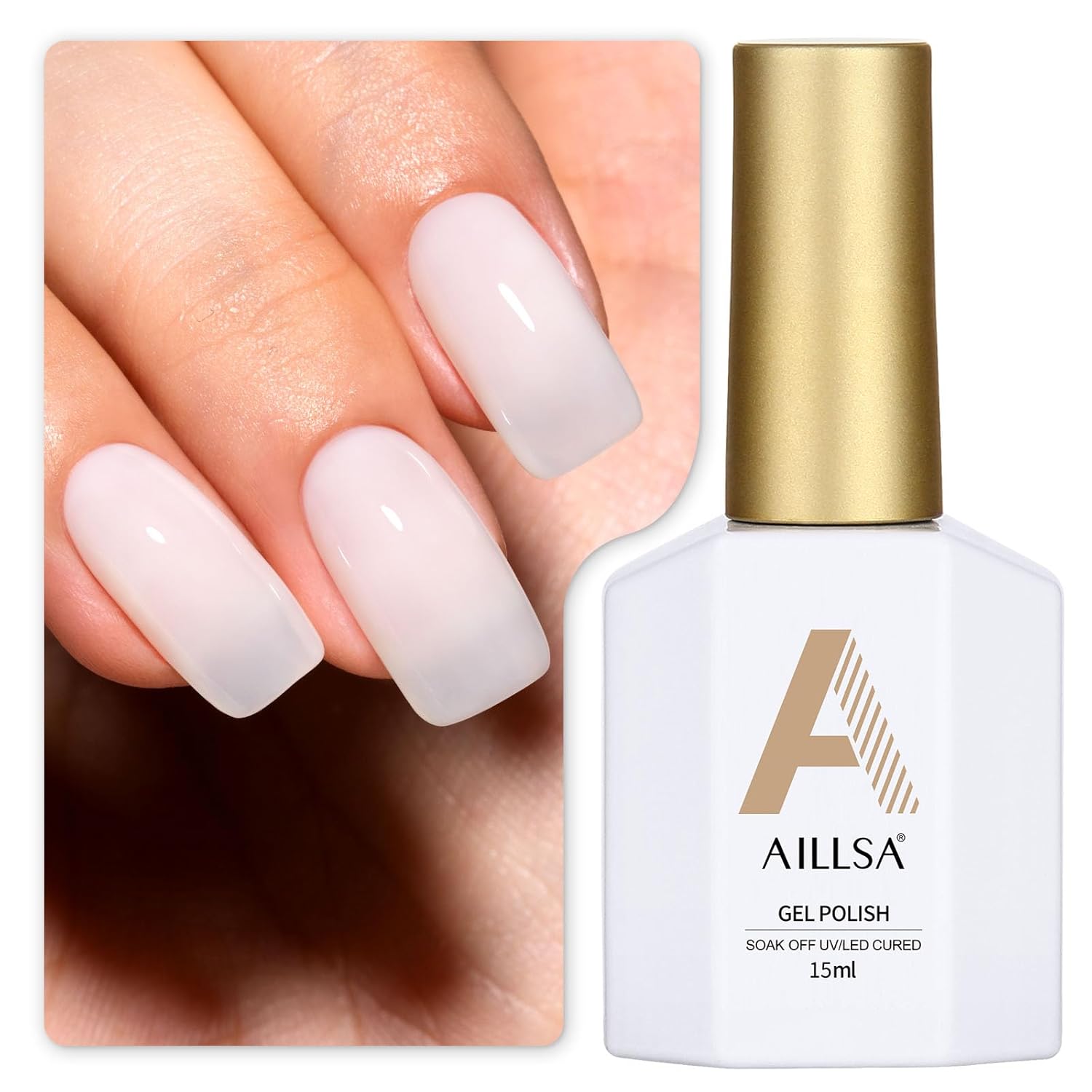 AILLSA Gel Nail Polish Nude Pink Gel Polish Sheer Neutral Color Jelly Gels Nail Polish Natural Translucent Soak Off U V Nails for Nail Art French Manicure at Home 0.51 Fl Oz /GB49 : Beauty & Personal Care